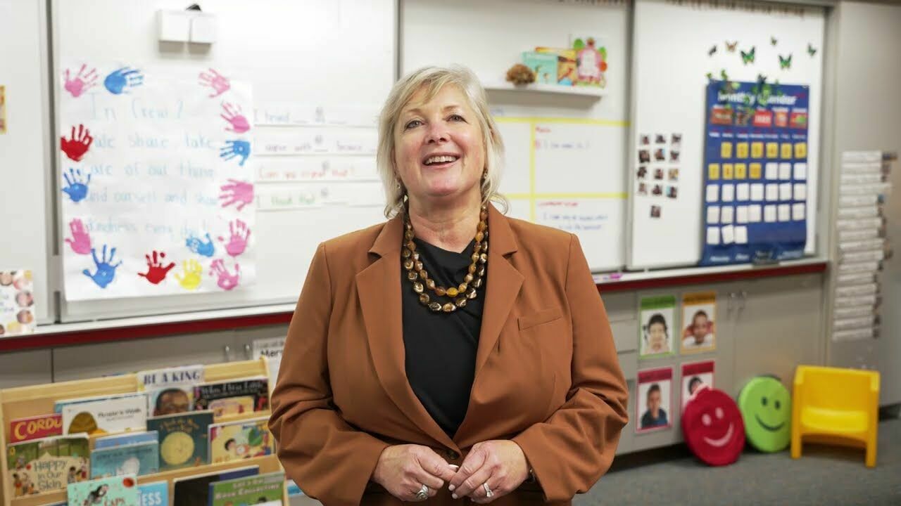 Superintendent Viramontez in a classroom