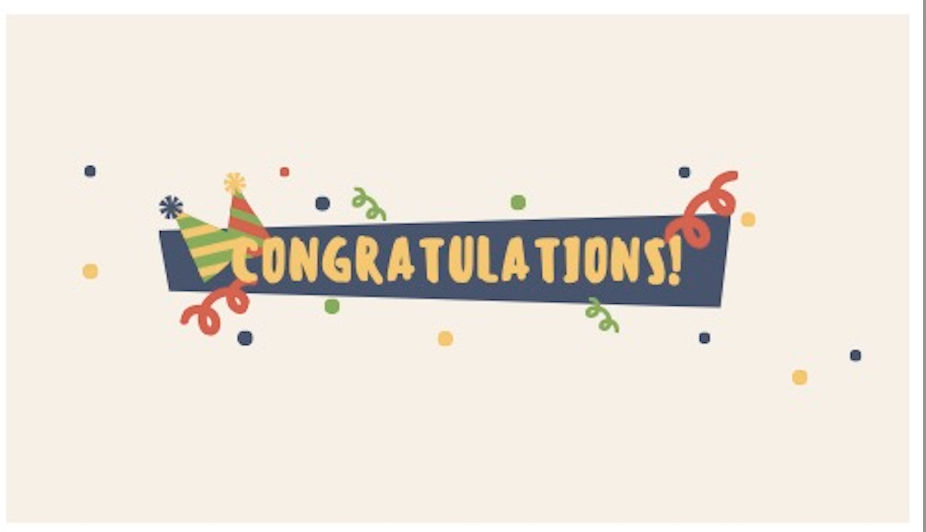 Congratulations with colorful confetti