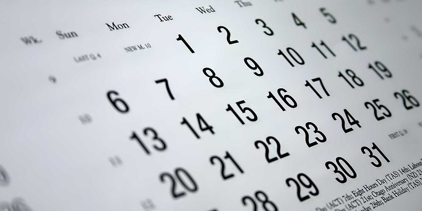 dates on a calendar