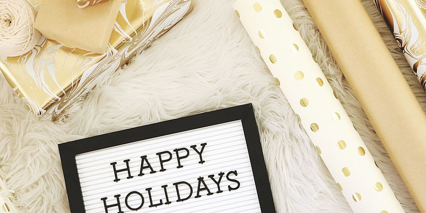 Happy Holidays on a sign board