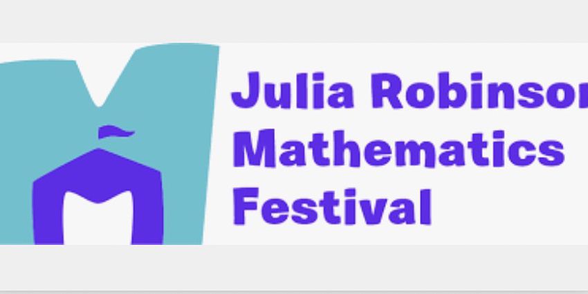 Julia Robertson Mathematics Festival Tent with flag