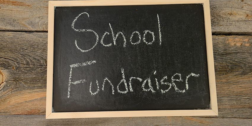 blackboard sign with School Fundraiser