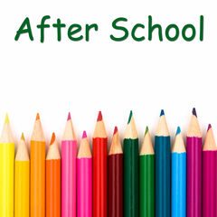 a line up of colored pencils under the words "After School".