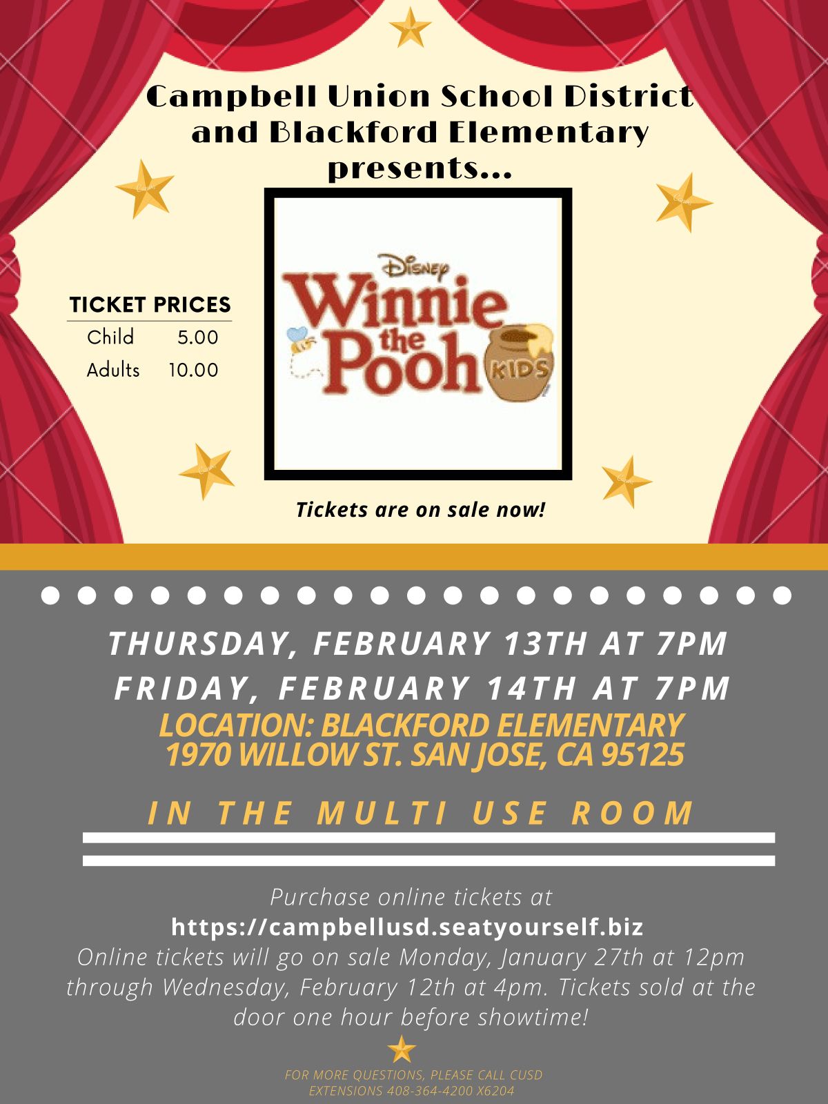 Flyer of Winnie the Pooh Kids with Information