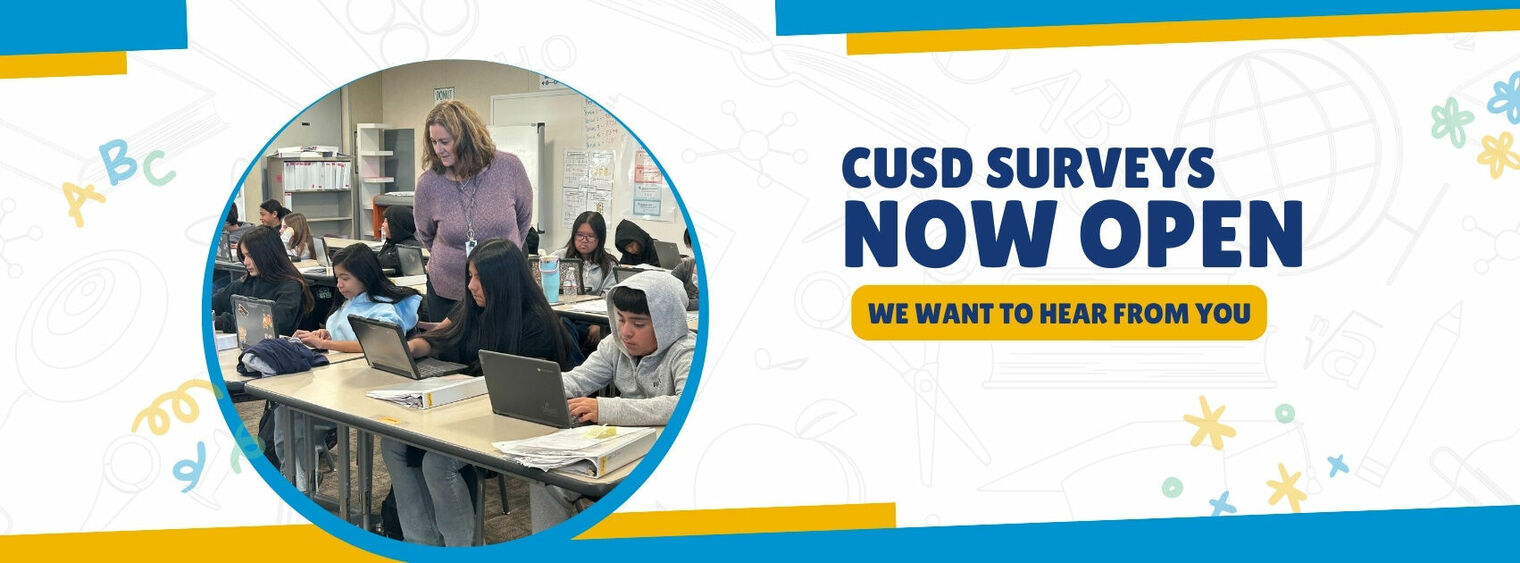 Banner photo announcing CUSD's annual survey
