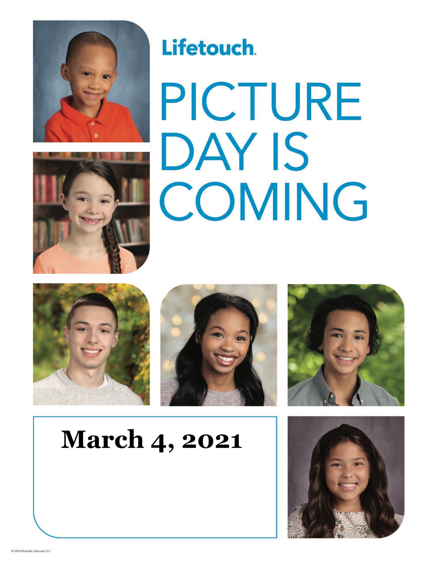 Pictures of students on picture day.