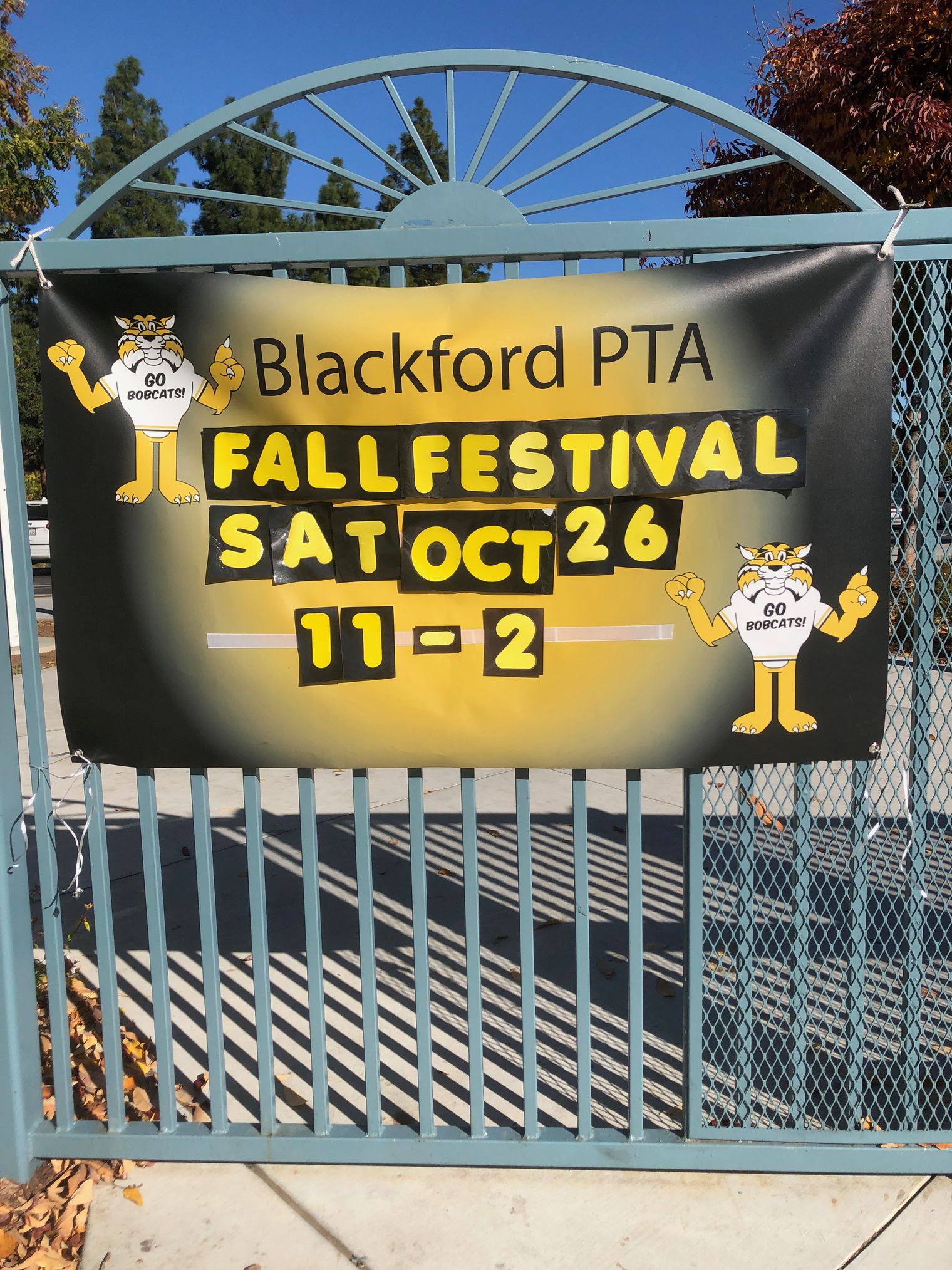 PTA Sign With Fall Festival 10/26 11:00 am-2:00 pm