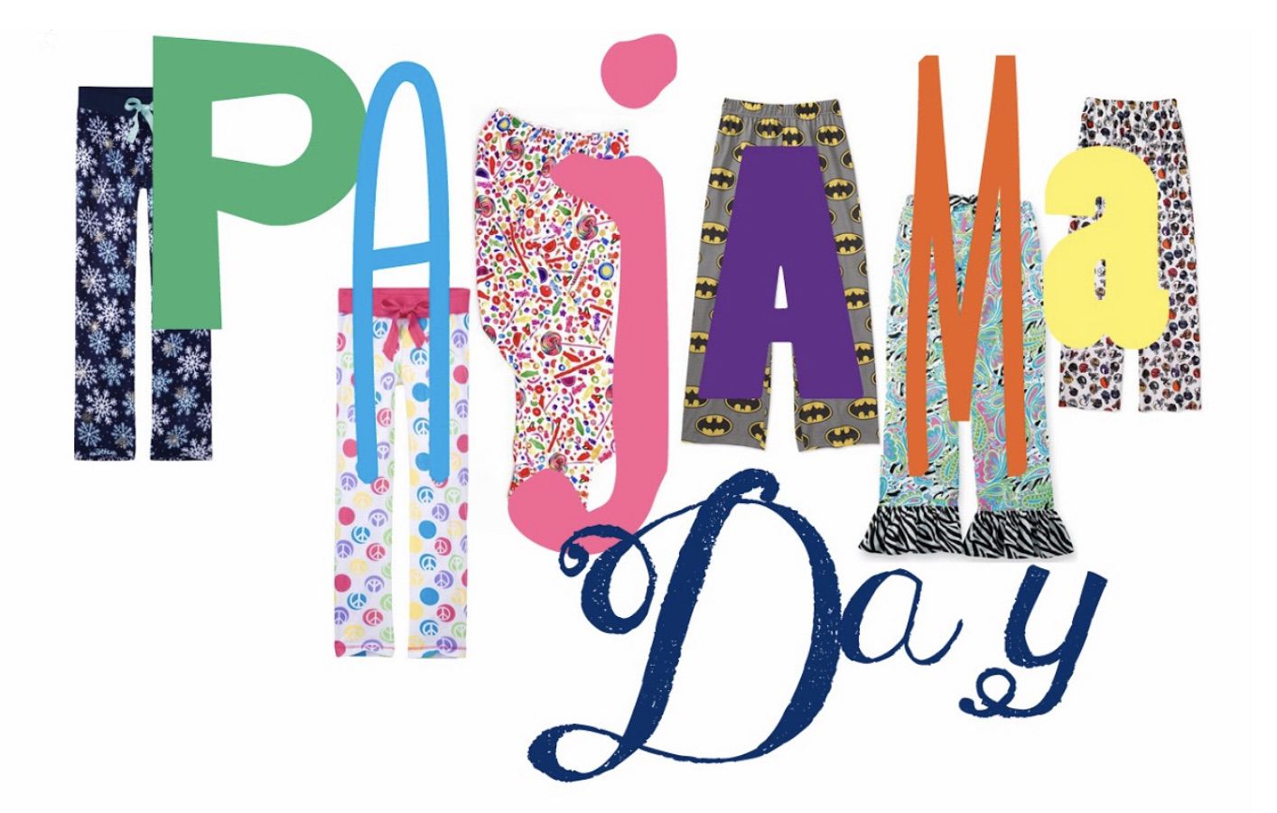 Graphic that says Pajama Day