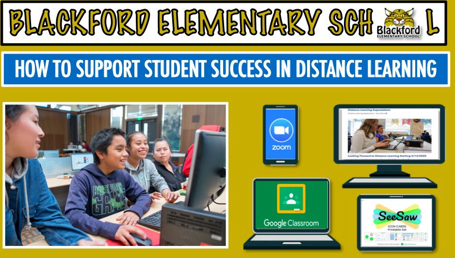 Picture of students and parents on the computer