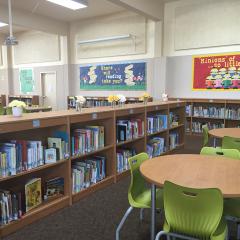 Library shelves at Blackford Library